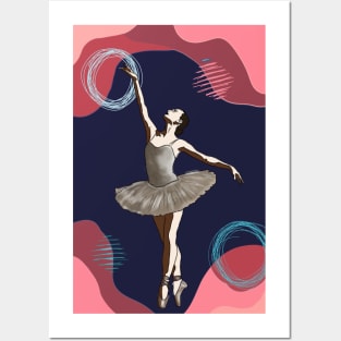 Classy Ballerina Abstract Art Posters and Art